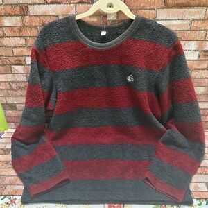 RARE Disney Mickey Mouse fleece stripes jumper sweater M